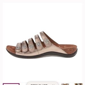 Dansko Woman's Janie Leather Pewter Metallic Summer Sandals Sz 10.5-11